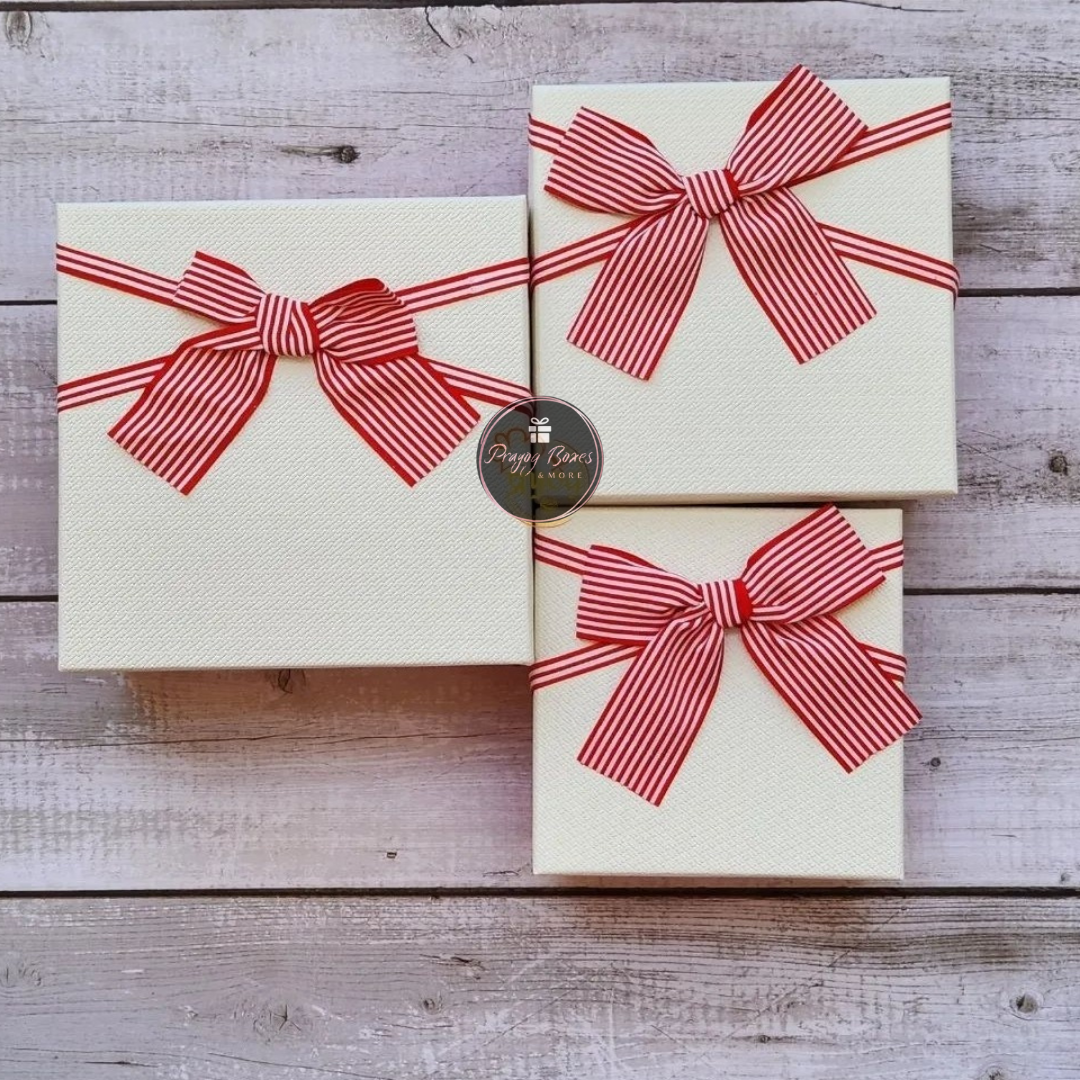 White Square Red Ribbon Gift Box | Best for Valentine's Day Gift Hamper