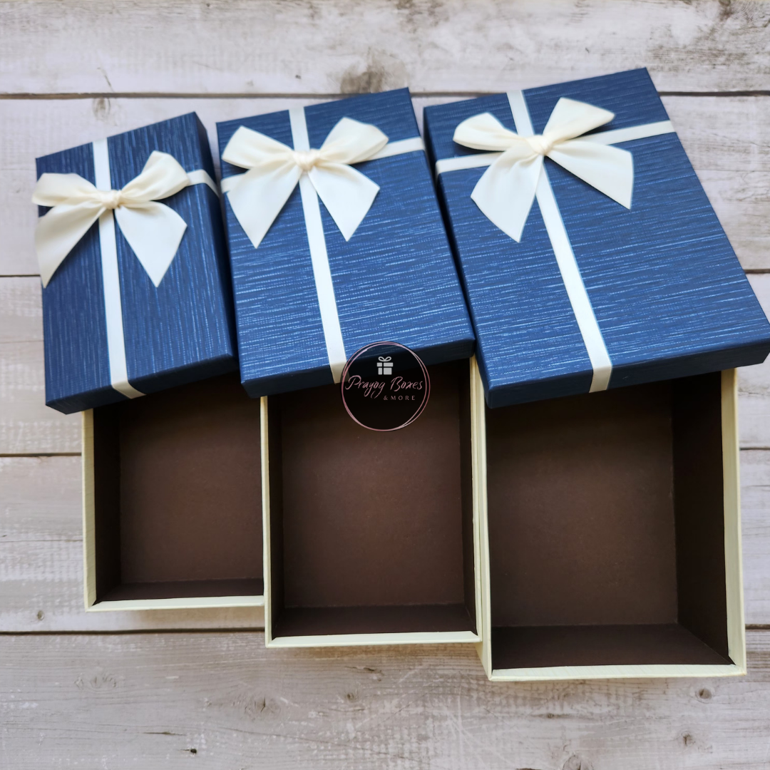 Rectangle Blue Top White Base Gift Box | Best Valentines Day Gift Hamper