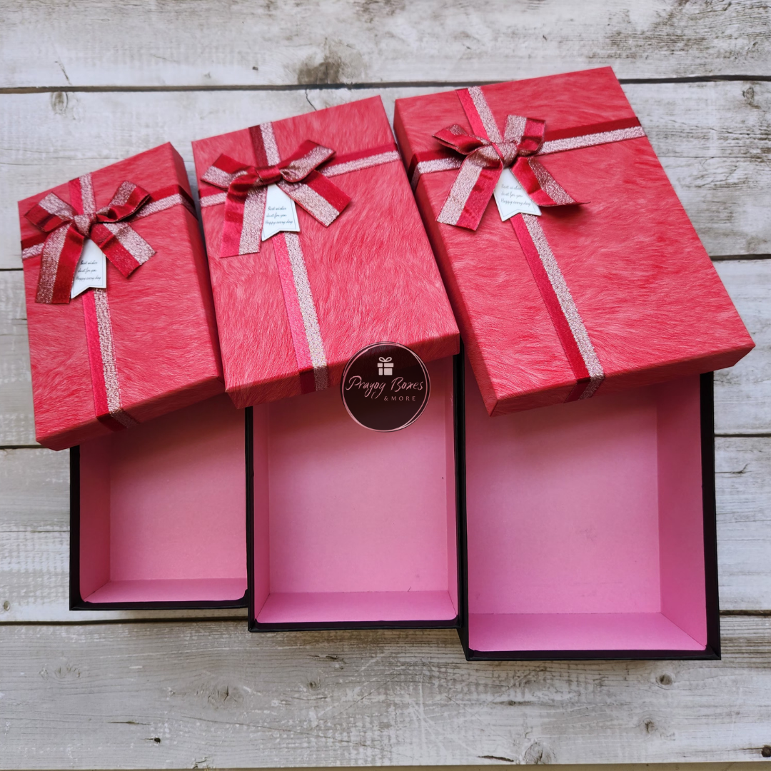 Rectangle Red Top Black Base Gift Box | Valentine's Day Gift Hampers