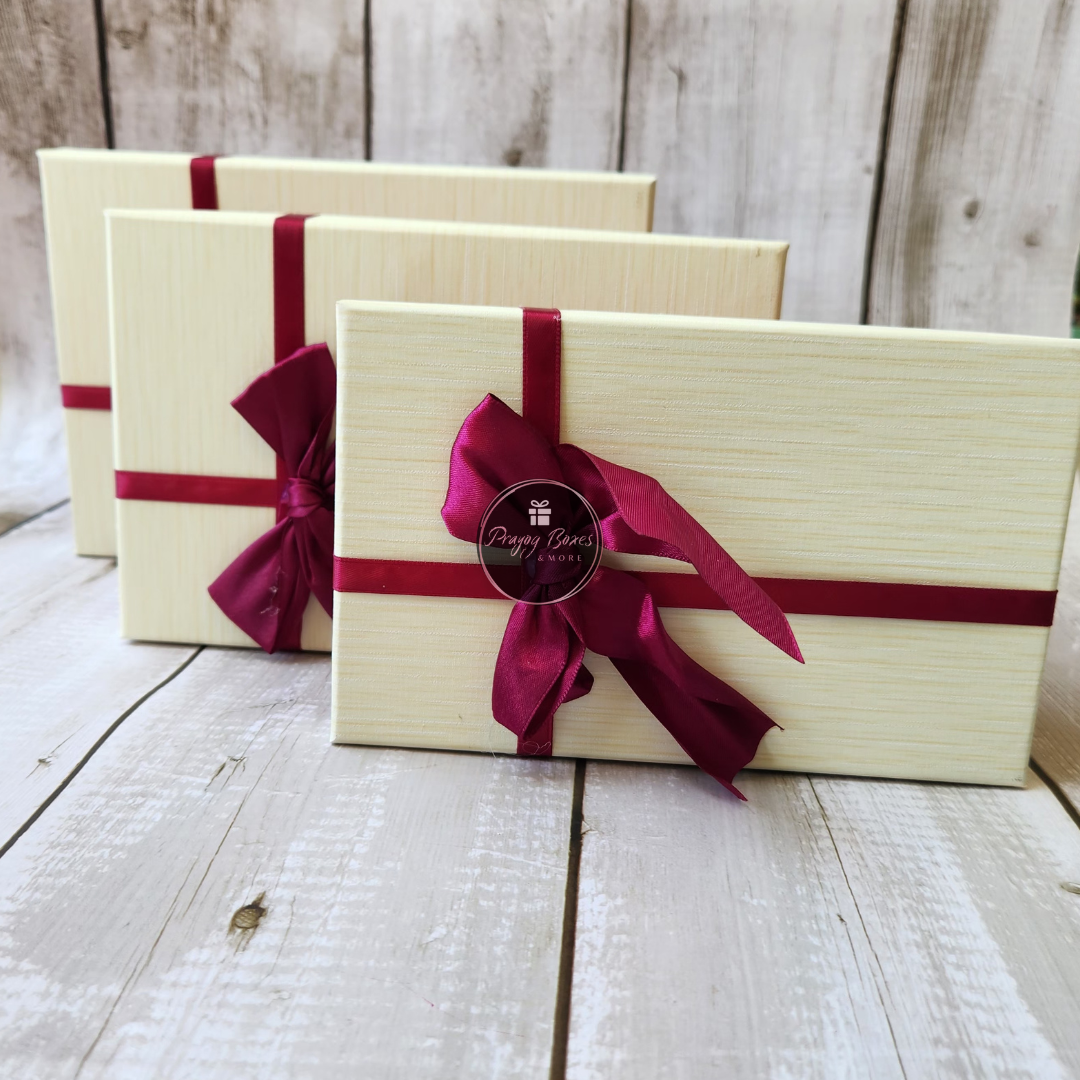 Rectangle White Top Red Base Gift Box | Gift Hampers