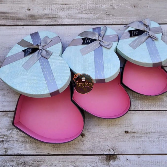 Heart Blue Black Grey Ribbon Gift Box | Best for Valentine's Day Gift Hamper