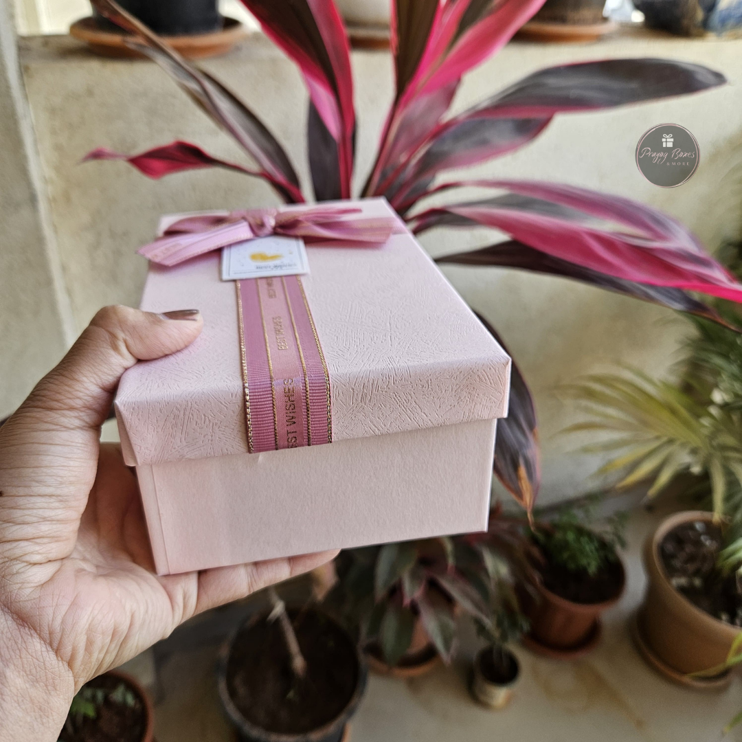 Rectangle Pink Top Pink Base Gift Box | Gift Hampers
