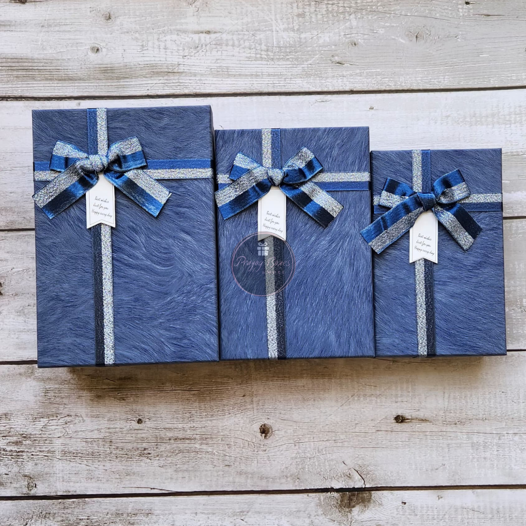 Rectangle Blue Top Black Base Gift Box | Gift Hamper