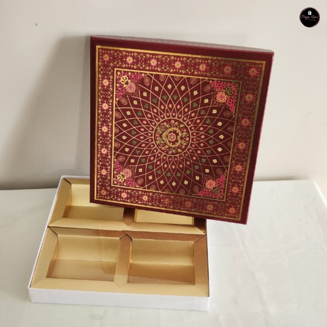 Dry Fruit Box | 4 Compartments| Pack of 2pcs