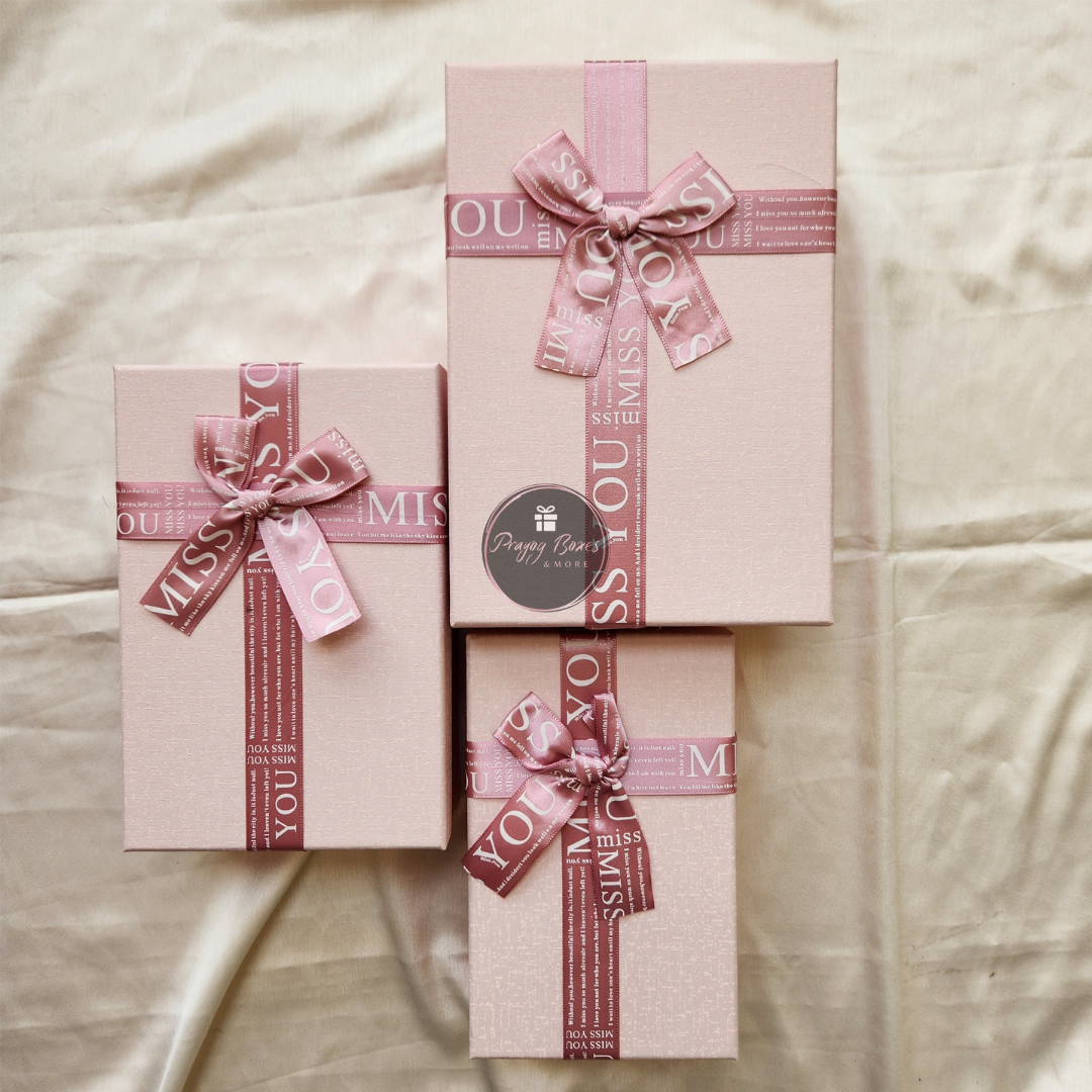 Rectangle Pink Top Pink Base Gift Box | Gift Hampers