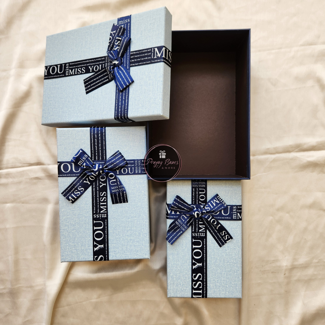 Rectangle Blue Top Blue Base Gift Box | Best Valentines Day Gift Hamper