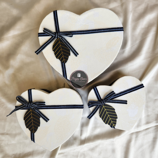 Heart White Top Black Base Gift Box | Best for Valentine's Day Gift Hampers