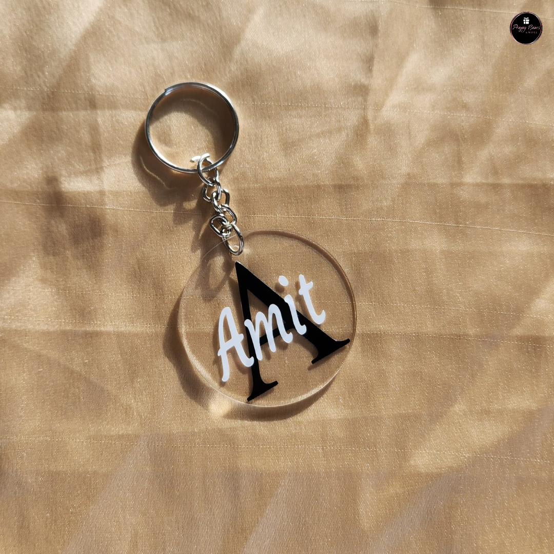 Monogram Acrylic Keychain – Personalized with Name - Free Shipping