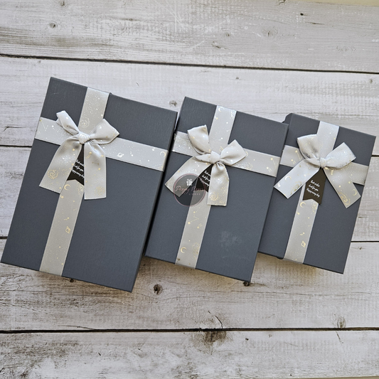 Rectangle Grey Top Black Base Gift Box | Gifts Hampers