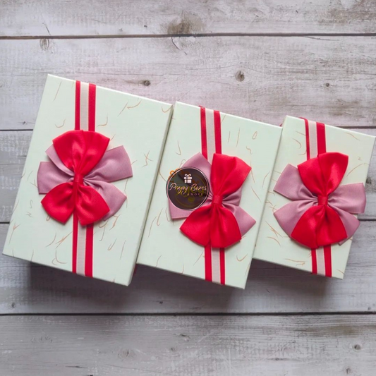 Rectangle White Top Red Base Gift Box | Valentine's Gifts Hampers