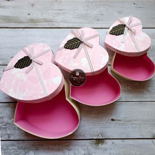 Heart Pink Top White Base Gift Box | Valentine's Day Gift Hampers