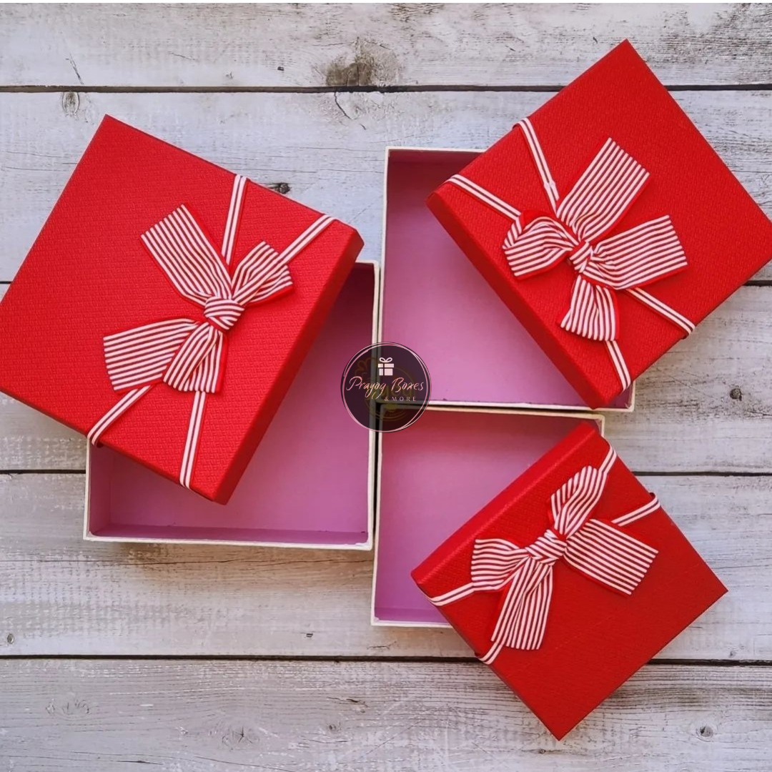 Red and White Square Gift Box |Gift Hamper