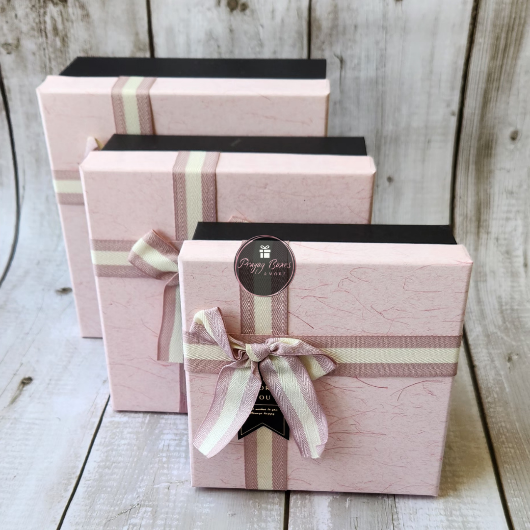 Pink and Black Square Gift Box | Gift Hamper