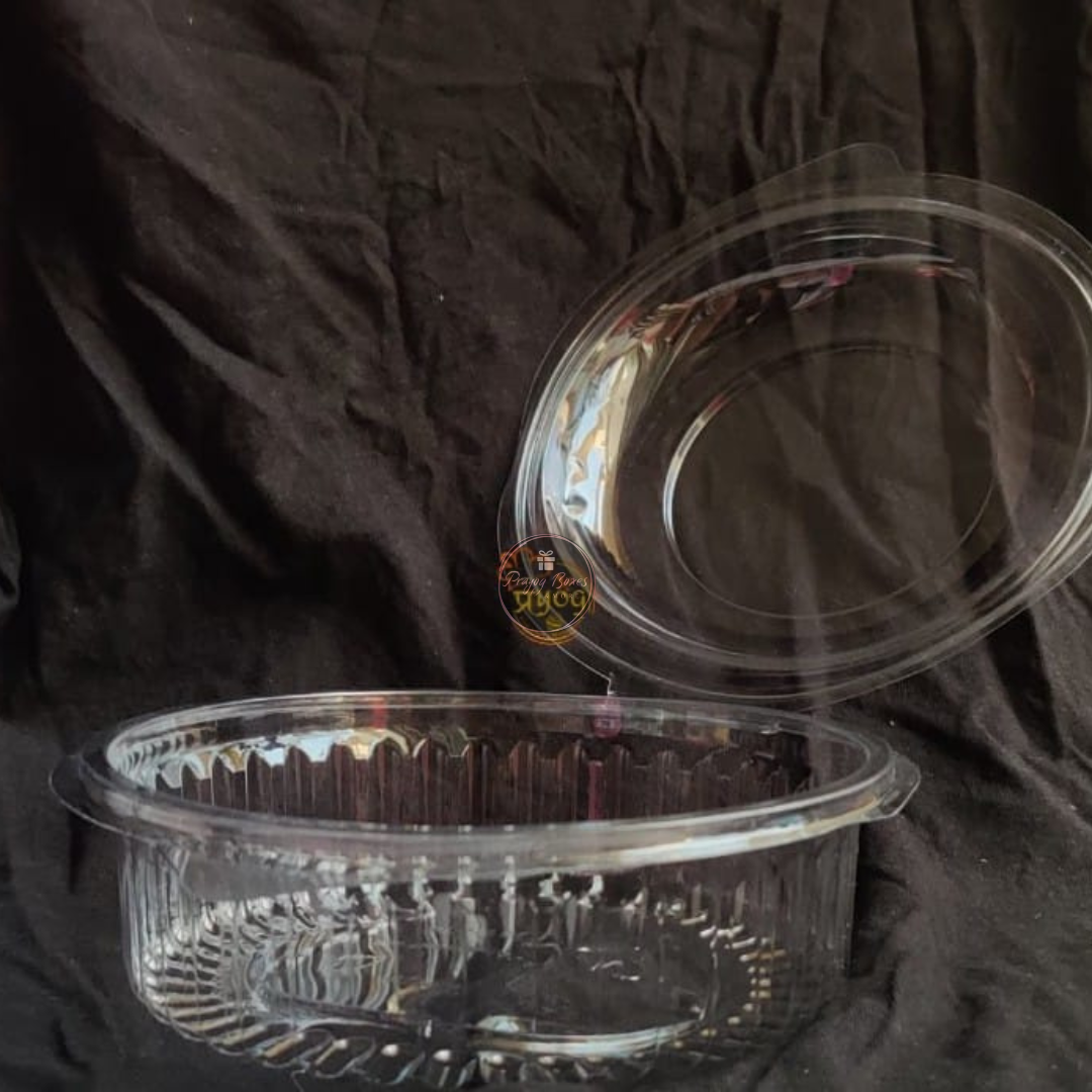 Cake Container Plastic - Dome Round Shape | Pack of 6 pcs