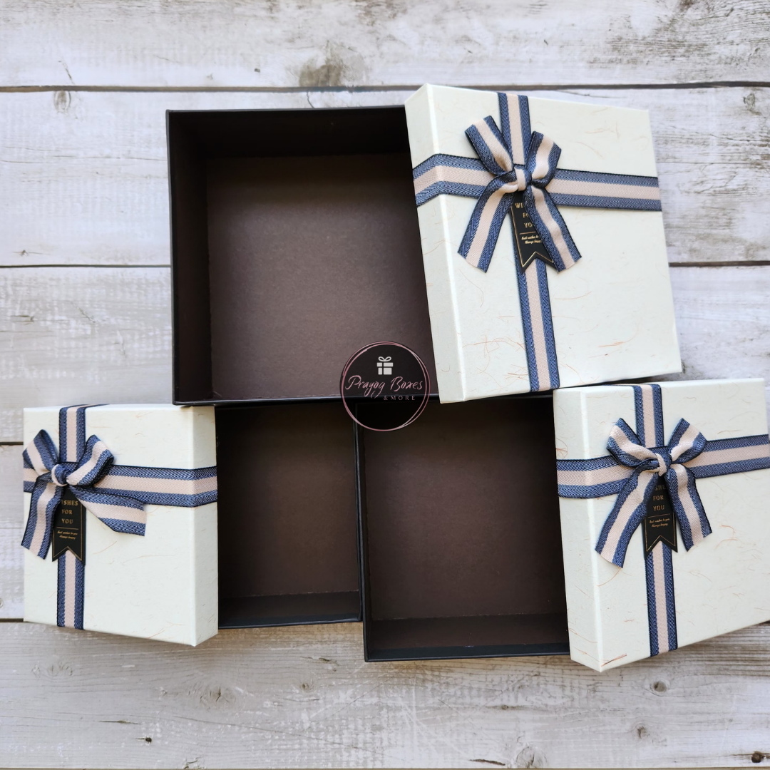 White and Black Square Gift Box | Best for Valentine's Day Gift Hamper