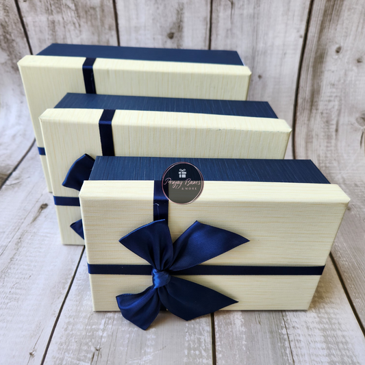Rectangle White Top Blue Base Gift Box |  Gift Hamper