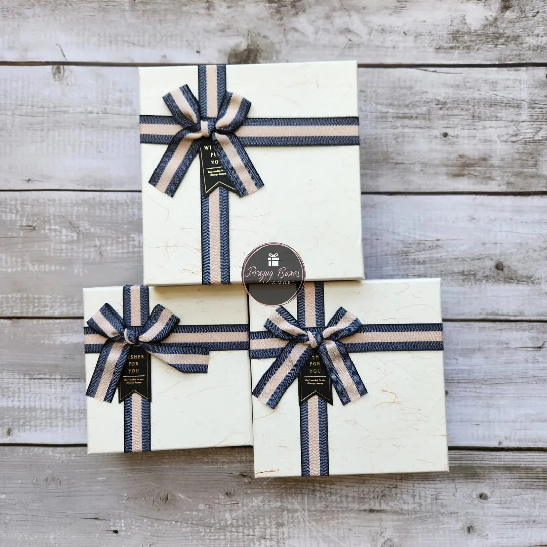 White and Black Square Gift Box | Best for Valentine's Day Gift Hamper