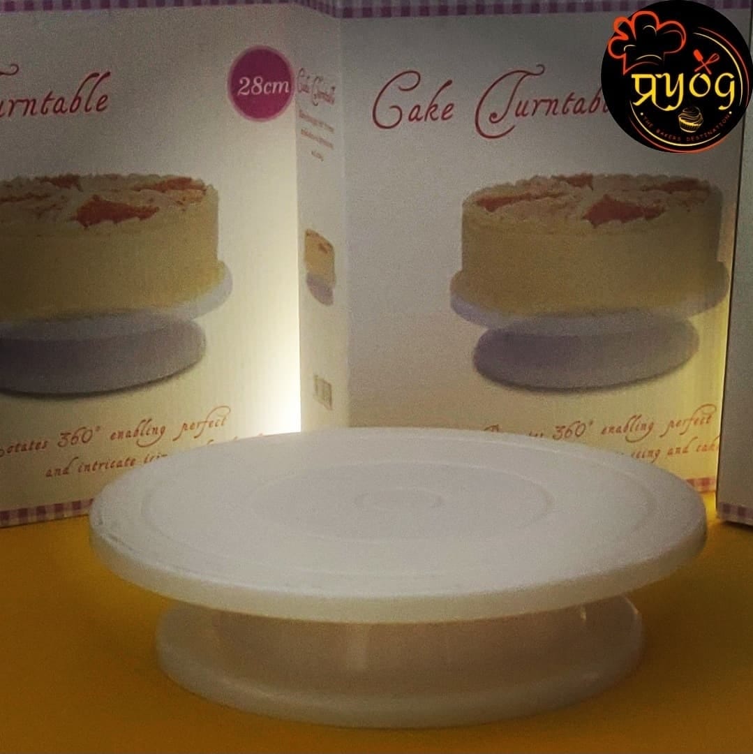 Plastic Cake Turning Table | 360° Rotating Cake Decorating Stand