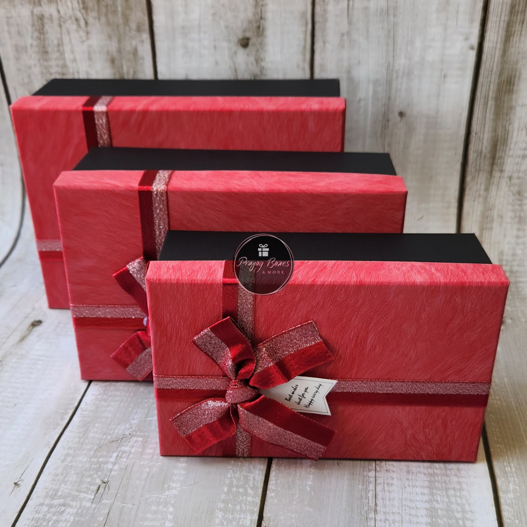 Rectangle Red Top Black Base Gift Box | Gift Hampers – Prayog Boxes & More