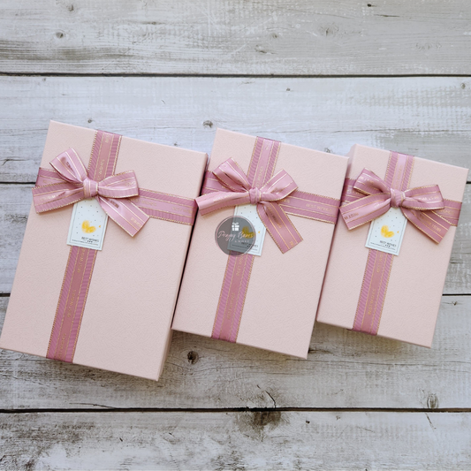 Rectangle Pink Top Pink Base Gift Box | Set of 3 Boxes