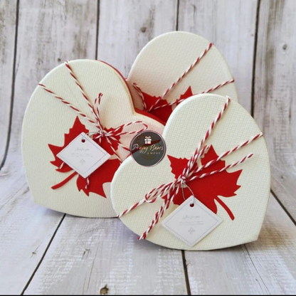 White Heart Red Leaf Gift Box