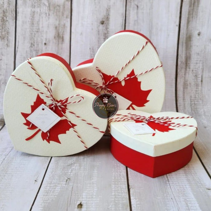 White Heart Red Leaf Gift Box