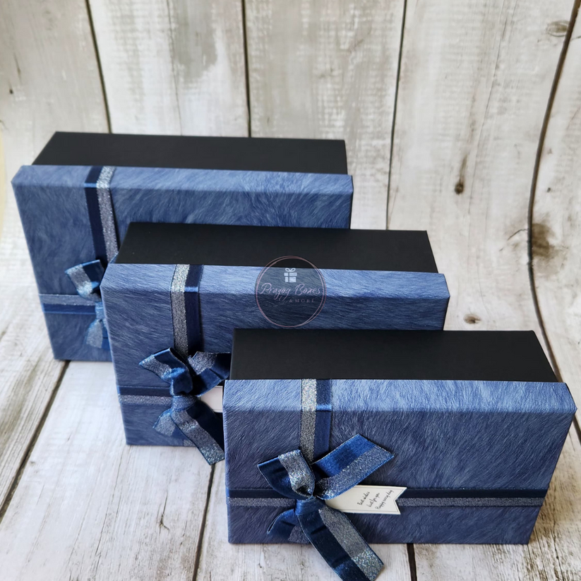 Rectangle Blue Top Black Base Gift Box | Gift Hamper – Prayog Boxes & More