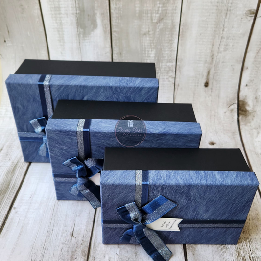 Rectangle Blue Top Black Base Gift Box