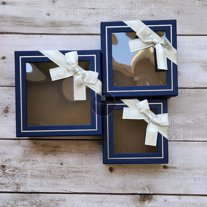 Blue Square Box with Transparent Lid