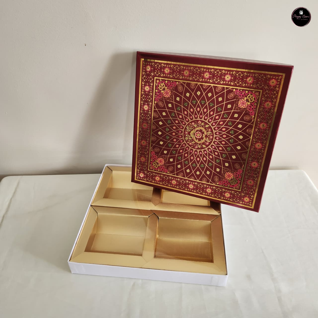 Dry Fruit Box | 4 Compartments| Pack of 2pcs