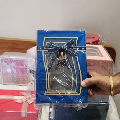 Rectangle navy blue with lid gift box | Gift Hamper