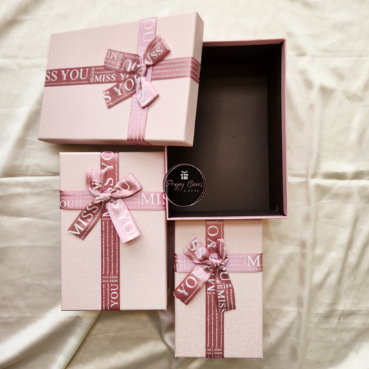 Rectangle Pink Top Pink Base Gift Box