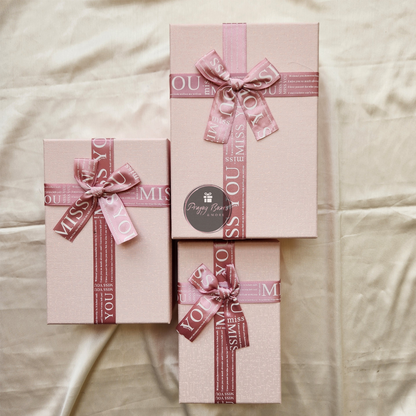 Rectangle Pink Top Pink Base Gift Box