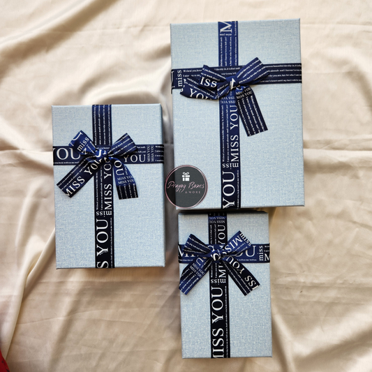 Rectangle Blue Top Blue Base Gift Box