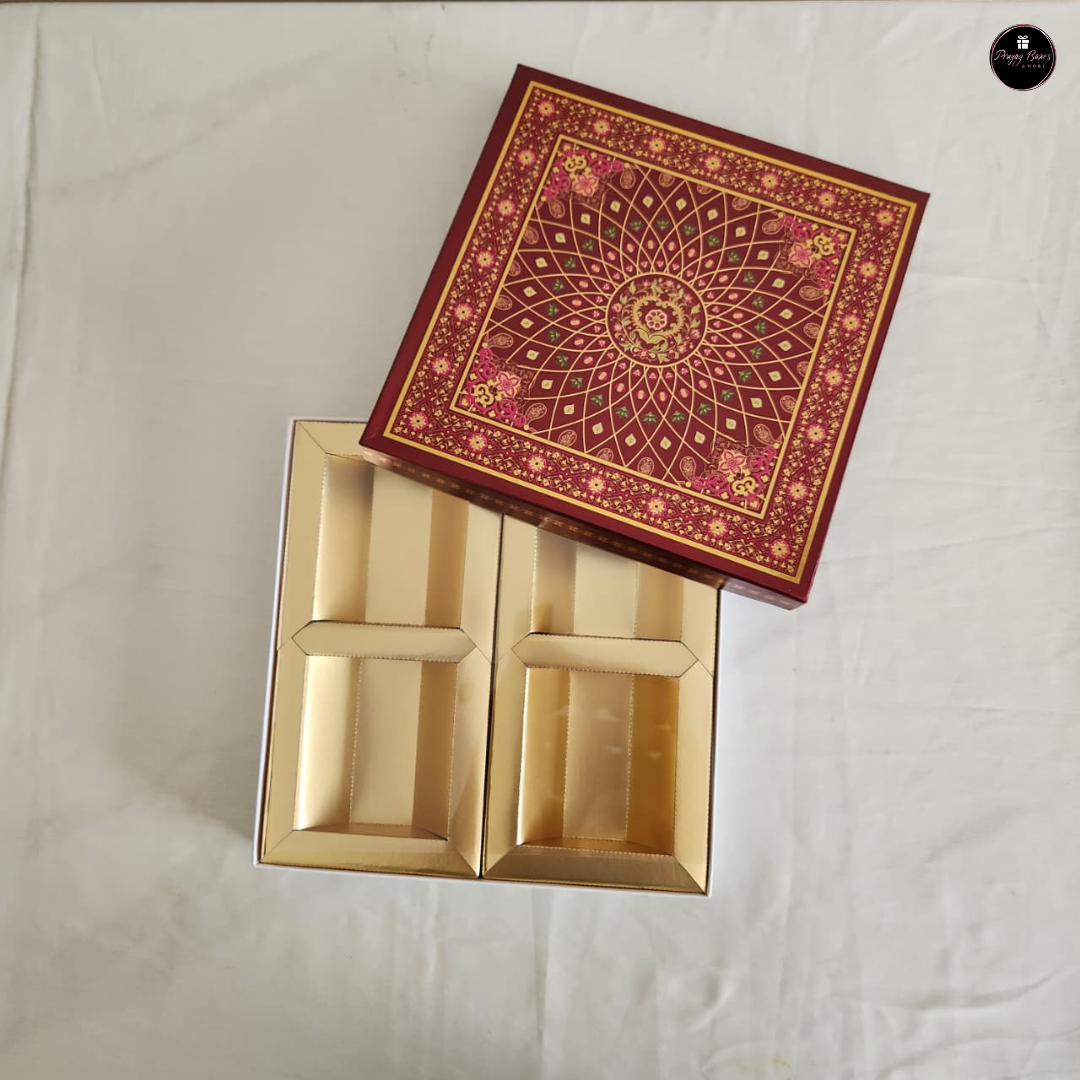 Dry Fruit Box | 4 Compartments| Pack of 2pcs