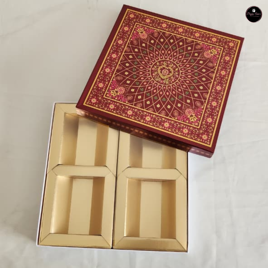 Dry Fruit Box | 4 Compartments| Pack of 2pcs