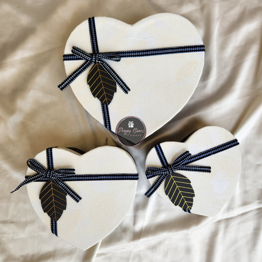 Heart White Top Black Base Gift Box