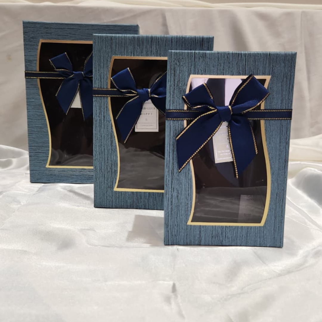 Rectangle grayish blue with lid gift box | Gift Hamper