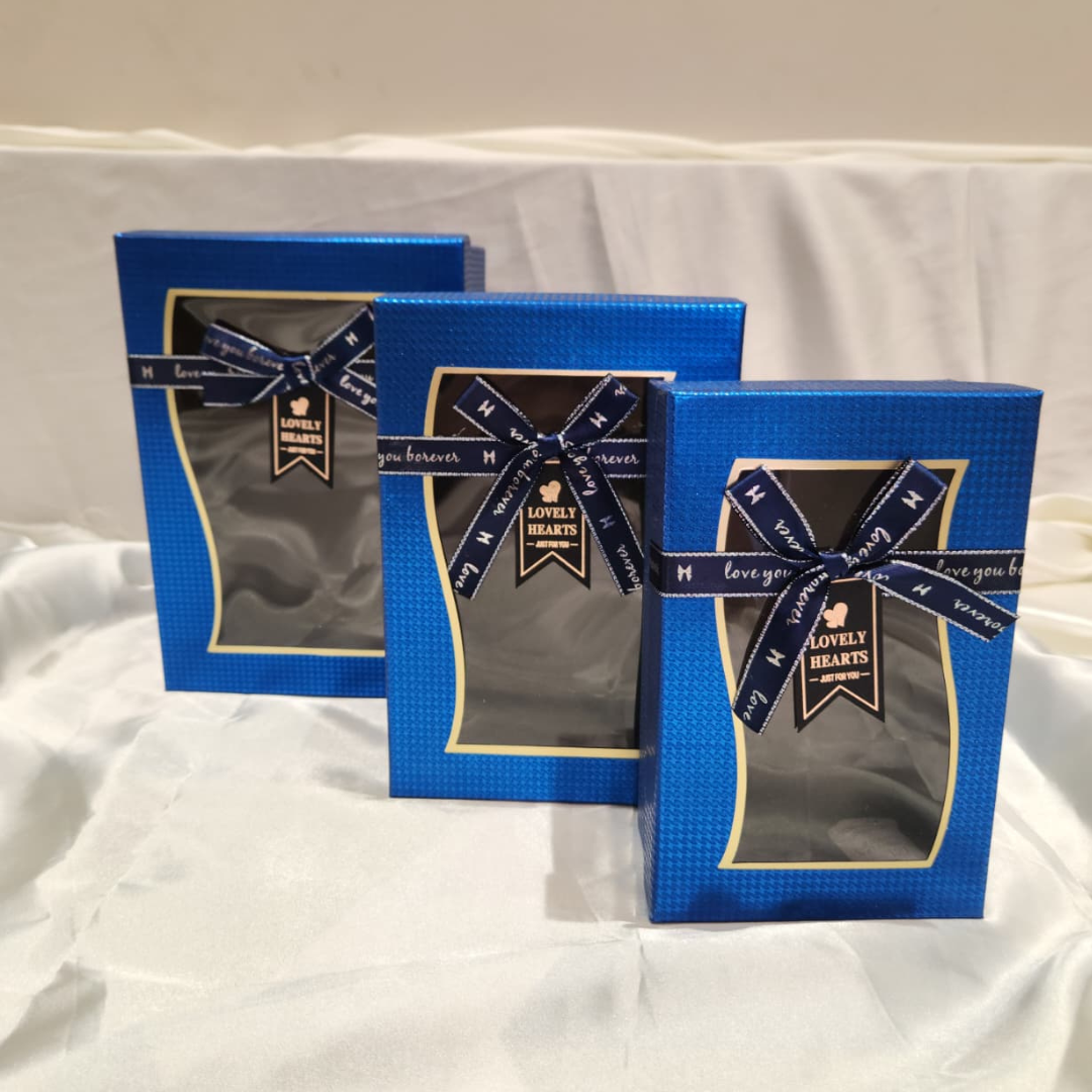 Rectangle navy blue with lid gift box | Gift Hamper