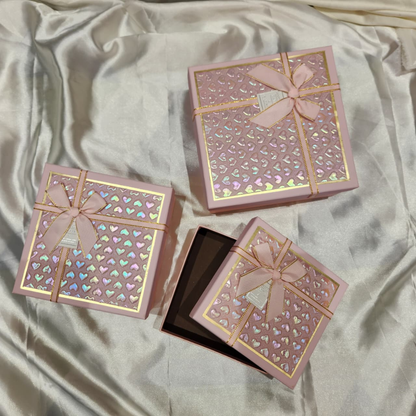 Square pink with hearts gift box | Gift Hamper