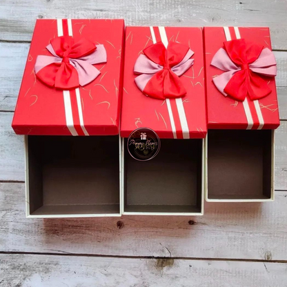 Rectangle Red Top White Base Gift Box