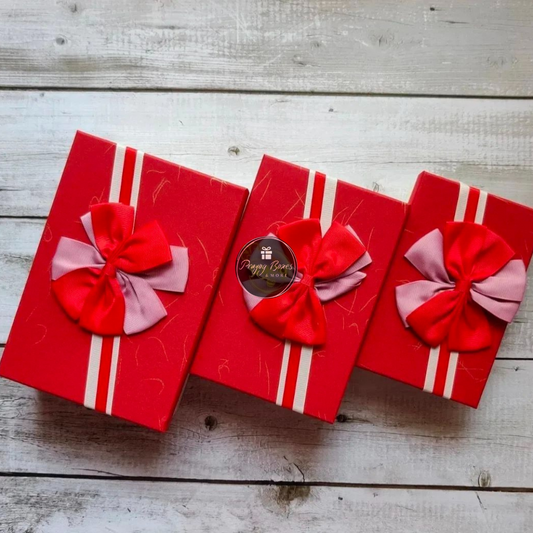 Rectangle Red Top White Base Gift Box