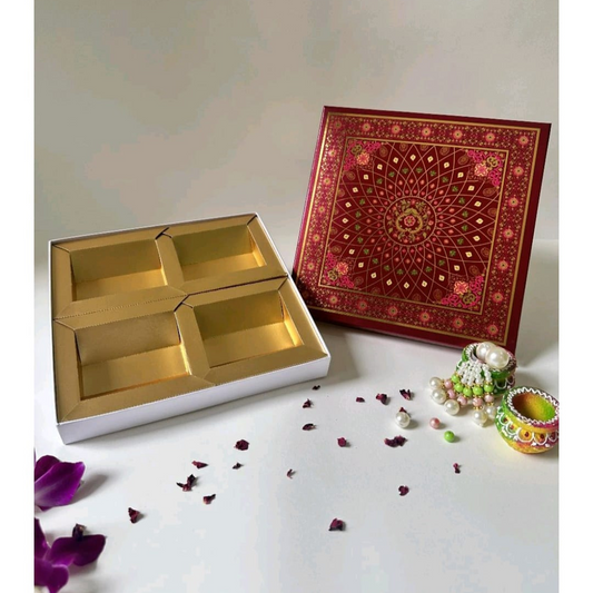 Dry Fruit Box | 4 Compartments| Pack of 2pcs