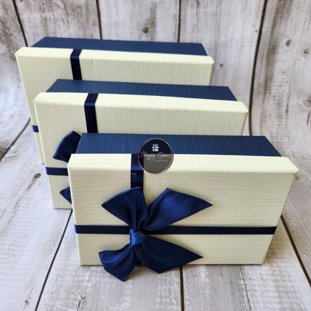 Rectangle White Top Blue Base Gift Box