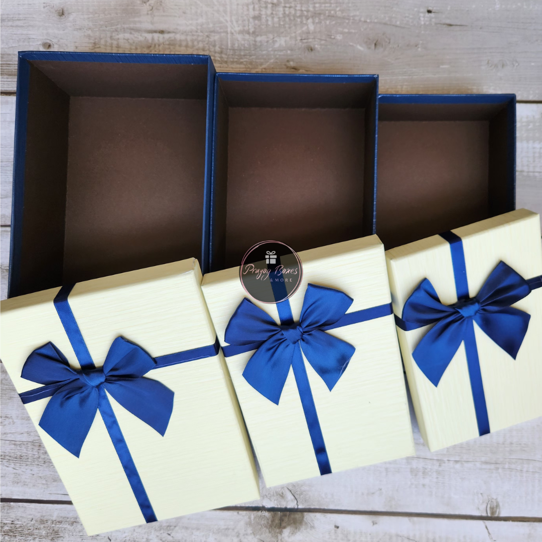 Rectangle White Top Blue Base Gift Box