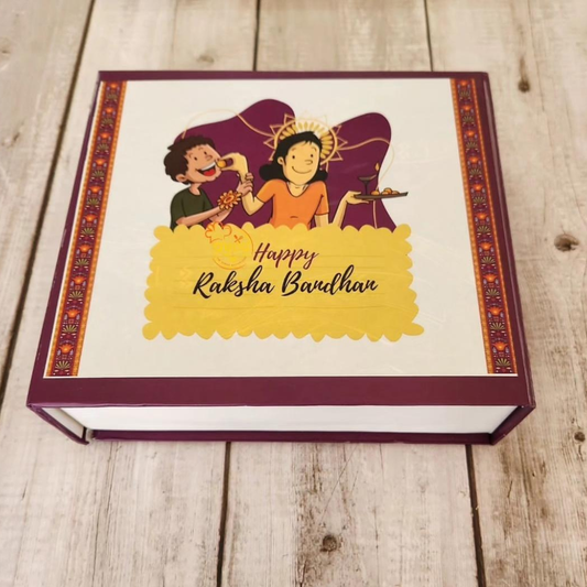 Raksha Bandhan Special Magnetic Hamper Box | 8.5x7.5x3"