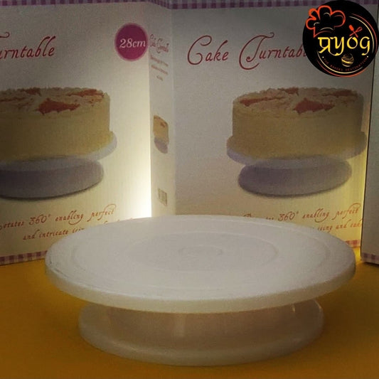 Plastic Cake Turning Table | 360° Rotating Cake Decorating Stand